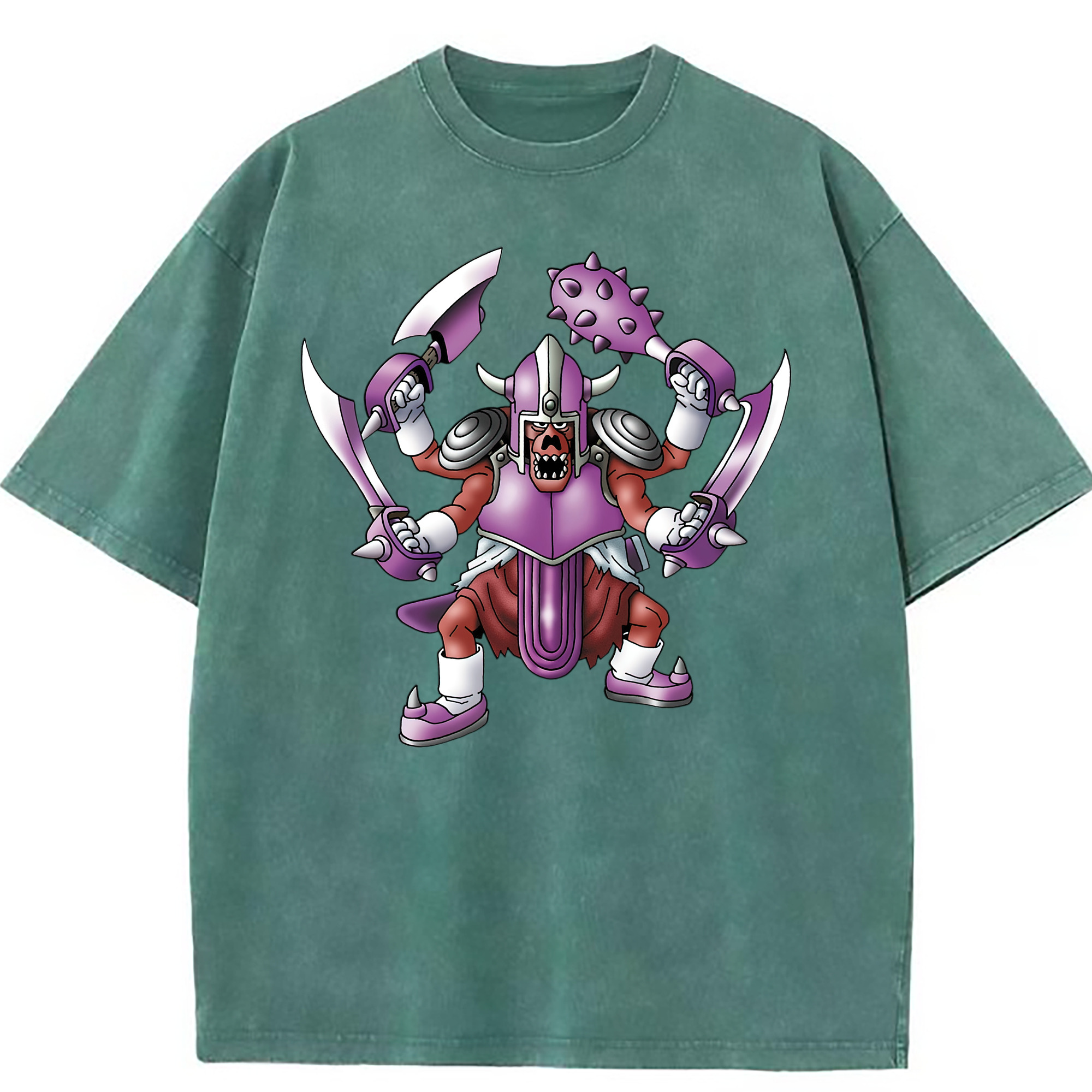 （画像用） ドラゴンクエスト Doragon Kuesuto Dragon Quest 綿100% ヴィンテージ風 半袖Tシャツ（フロントプリント）
